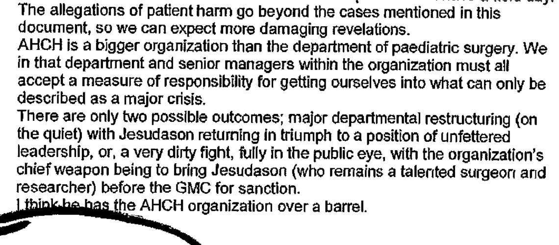 Response to whistleblowing